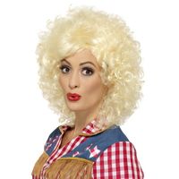 Blonde Dolly parton Look-a-like country pruik voor dames   -