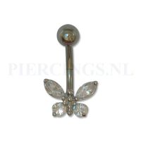 Navelpiercing vlinder kristal