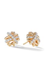 David Yurman puces d'oreilles Crossover en or 18ct à diamants - thumbnail