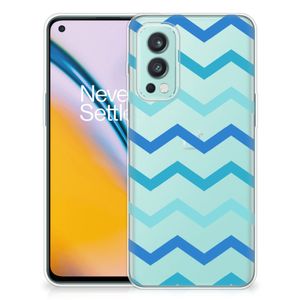 OnePlus Nord 2 5G TPU bumper Zigzag Blauw