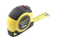 Stanley STHT36803-0 Bandmaat DualLock Tylon (5 m lang, 19 mm breed, nauwkeurigheidsklasse II, tweedelige bandrem, slagvaste en onbreekbare behuizing), geel/zwart, 5 m x 19 mm
