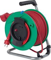 as - Schwabe 12236 Kabelhaspel voor Grasmaaier met 25 meter Rubberen Slanglijn, IP44, 230 V/16 A, Rood Groen