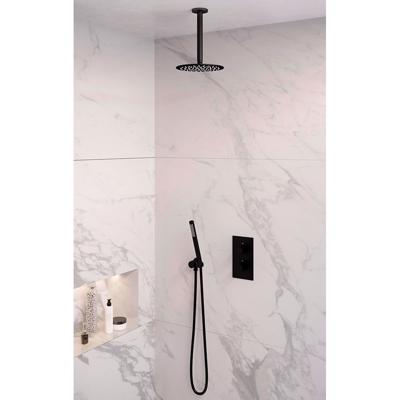 Regendoucheset 29 Inbouw Plafond Brauer Black Edition 20cm Rond Mat Zwart 2 Greeps 3-weg met Thermostaatkraan en Staafhanddouche Regendoucheset 29 Inbouw Plafond Brauer Black Edition 20cm Rond Mat Zwart 2 Greeps 3-weg met Thermostaatkraan en Staafhanddouche