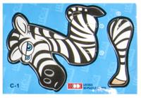 LG-Imports 3D-puzzel zebra 10,5 cm karton zwart/wit 7 stukjes