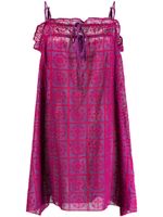 GANNI robe à broderie anglaise - Violet - thumbnail