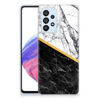 Samsung Galaxy A53 5G TPU Siliconen Hoesje Marmer Wit Zwart - Origineel Cadeau Man