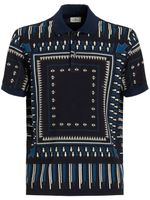 ETRO polo en coton à imprimé géométrique - Bleu