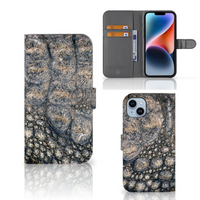 iPhone 15 Plus Telefoonhoesje met Pasjes Krokodillenprint