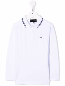 Emporio Armani Kids polo à logo imprimé - Blanc