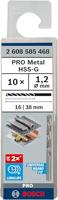 Bosch 10x PRO Metal HSS-G spiraalboor standaardlengte (voor Non-ferrometalen, Staal, Ø 1,20 mm, Professional Accessoires Boor-/schroefmachines)
