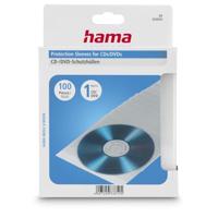Hama CD-/DVD-/Blu-ray beschermhoezen (slim design, hoes van kunststof, 100 stuks), transparant