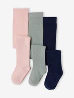 3 paar tricot maillots voor baby's roze (poederkleur) - thumbnail