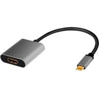 LogiLink CUA0103 tussenstuk voor kabels USB 3.2 Gen1 Type-C HDMI-A Zwart, Grijs - thumbnail