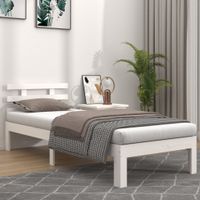 Bedframe massief hout wit 90x200 cm - thumbnail