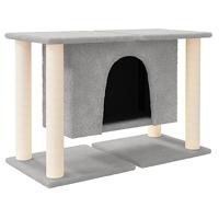 Bussandri Exclusive - Kattenmeubel met sisal krabpalen 50 cm lichtgrijs