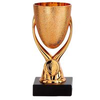 Luxe trofee/prijs beker op sierlijke poot - brons - kunststof - 15 x 6,8 cmÃÂ? - sportprijs   -