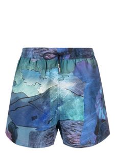 Paul Smith short de bain à imprimé Narcissus - Bleu