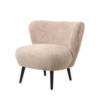 Giga Meubel - Fauteuil Bouclé Taupe - Japandi Stijl - Zithoogte 44cm - thumbnail