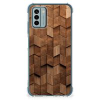 Stevig Telefoonhoesje voor Nokia G22 Wooden Cubes