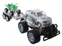 Jonotoys monstertruck met aanhanger en quad 43 cm wit