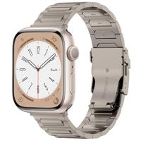 By Qubix - Titanium H-type schakelband - Titanium kleur - Compatible met Apple Watch 38mm / 40mm / 41mm / 42mm - Compatible Apple watch bandjes