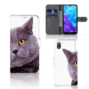 Huawei Y5 (2019) Telefoonhoesje met Pasjes Kat