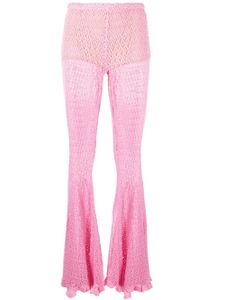 Blumarine pantalon en maille à coupe évasée - Rose