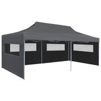 Partytent pop-up inklapbaar met zijwanden 3x6 m antraciet