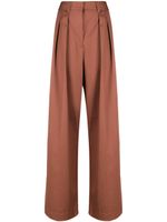 Forte Forte pantalon ample en coton à plis - Marron