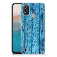 Nokia C21 Plus Bumper Hoesje Wood Blue