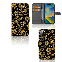 iPhone 14 Plus Hoesje Gouden Bloemen