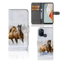 OnePlus Nord N100 Telefoonhoesje met Pasjes Paarden