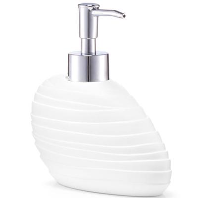 Zeeppompje/zeepdispenser Wit Abstract Polyresin 17 Cm - Zeeppompjes