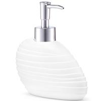 Zeeppompje/zeepdispenser Wit Abstract Polyresin 17 Cm - Zeeppompjes