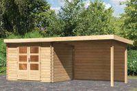 Woodfeeling | Tuinhuis Bastrup 3 met Overkapping 3,0 en Achterwand - thumbnail