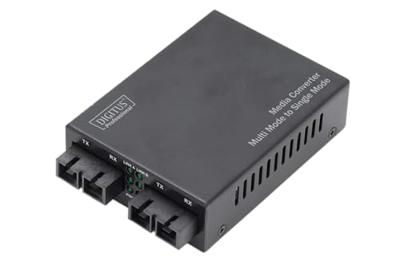 DIGITUS Media Converter - Multimode/Singlemode - Fast Ethernet - SC naar SC - 1310nm / 1310nm golflengte - zwart