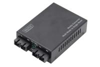 DIGITUS Media Converter - Multimode/Singlemode - Fast Ethernet - SC naar SC - 1310nm / 1310nm golflengte - zwart