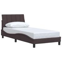 vidaXL Bedframe zonder matras 90x190 cm stof donkerbruin