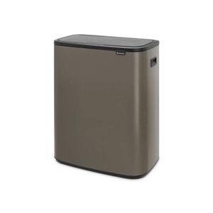 Brabantia Bo Touch Bin afvalemmer 2 x 30 liter met 2 kunststof binnenemmers - Platinum