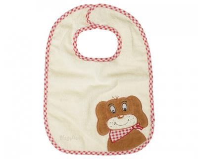 Playshoes slabbetje klittenband hond beige 27 x 28 cm