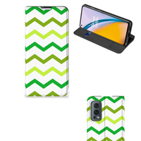 OnePlus Nord 2 5G Hoesje met Magneet Zigzag Groen