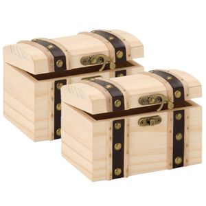 2x stuks Houten kistjes ronde deksel 17 x 12,5 cm hobby/knutselmateriaal