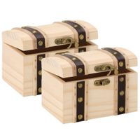 2x stuks Houten kistjes ronde deksel 17 x 12,5 cm hobby/knutselmateriaal