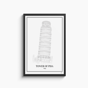 Poster Tower of Pisa - Pisa Zonder Lijst A4 (21 x 30cm)