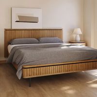 Kave Home Bed Licia Mangohout, 160 x 200cm - Bruin - thumbnail