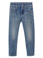 Brunello Cucinelli Kids jean slim à taille mi-haute - Bleu