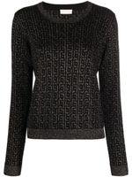 LIU JO pull en jacquard à col rond - Noir