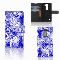Telefoonhoesje met Naam LG Spirit Angel Skull Blauw