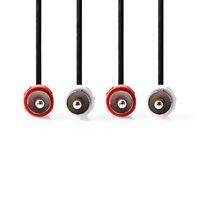 Stereo-Audiokabel | 2x RCA Male | 2x RCA Male | Vernikkeld | 10.0 m | Rond | Rood / Wit | Label - thumbnail