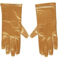 Korte verkleed handschoenen goud 20 cm   -